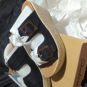 Skechers Brit -Mood Shifter Roped Wedge Sandal- size 9